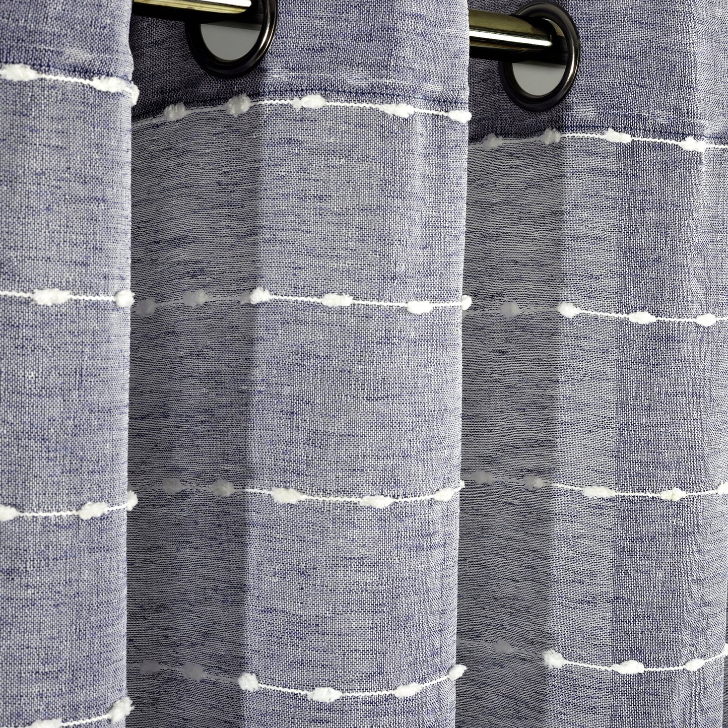 Lush Decor Farmhouse Textured Grommet Sheer Window Curtain Panel Pair