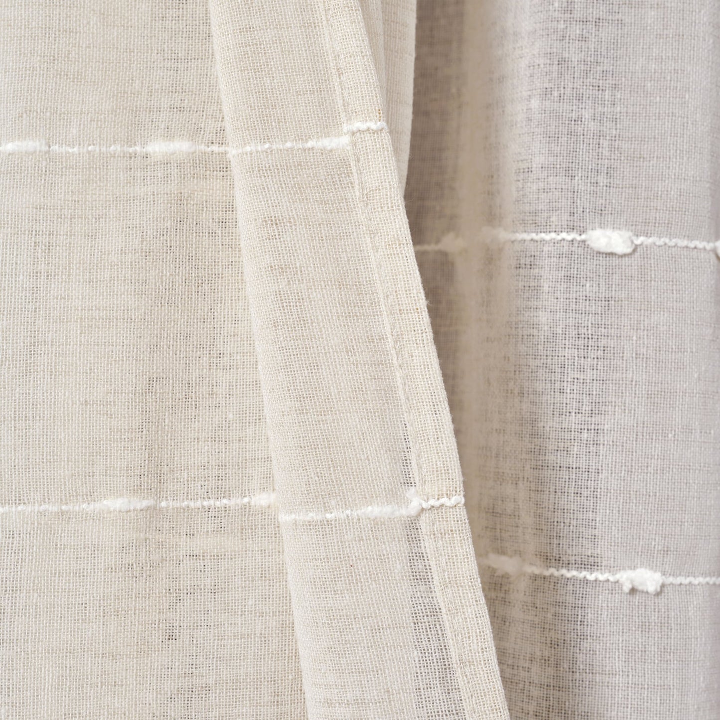 Lush Decor Farmhouse Textured Grommet Sheer Window Curtain Panel Pair