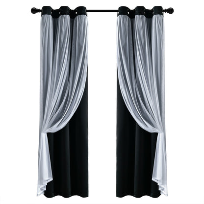 Lush Decor Grommet Sheer Panel Pair with Insulated Blackout Lining