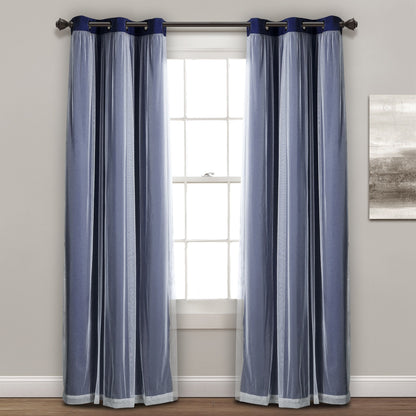 Lush Decor Grommet Sheer Panel Pair with Insulated Blackout Lining