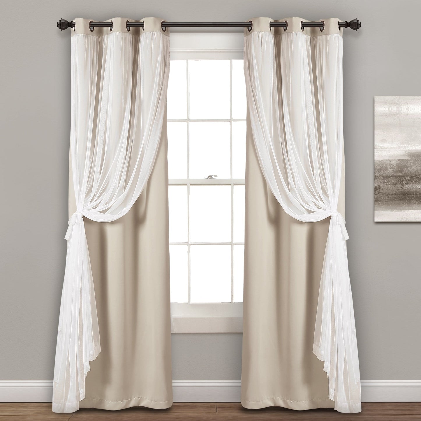 Lush Decor Grommet Sheer Panel Pair with Insulated Blackout Lining