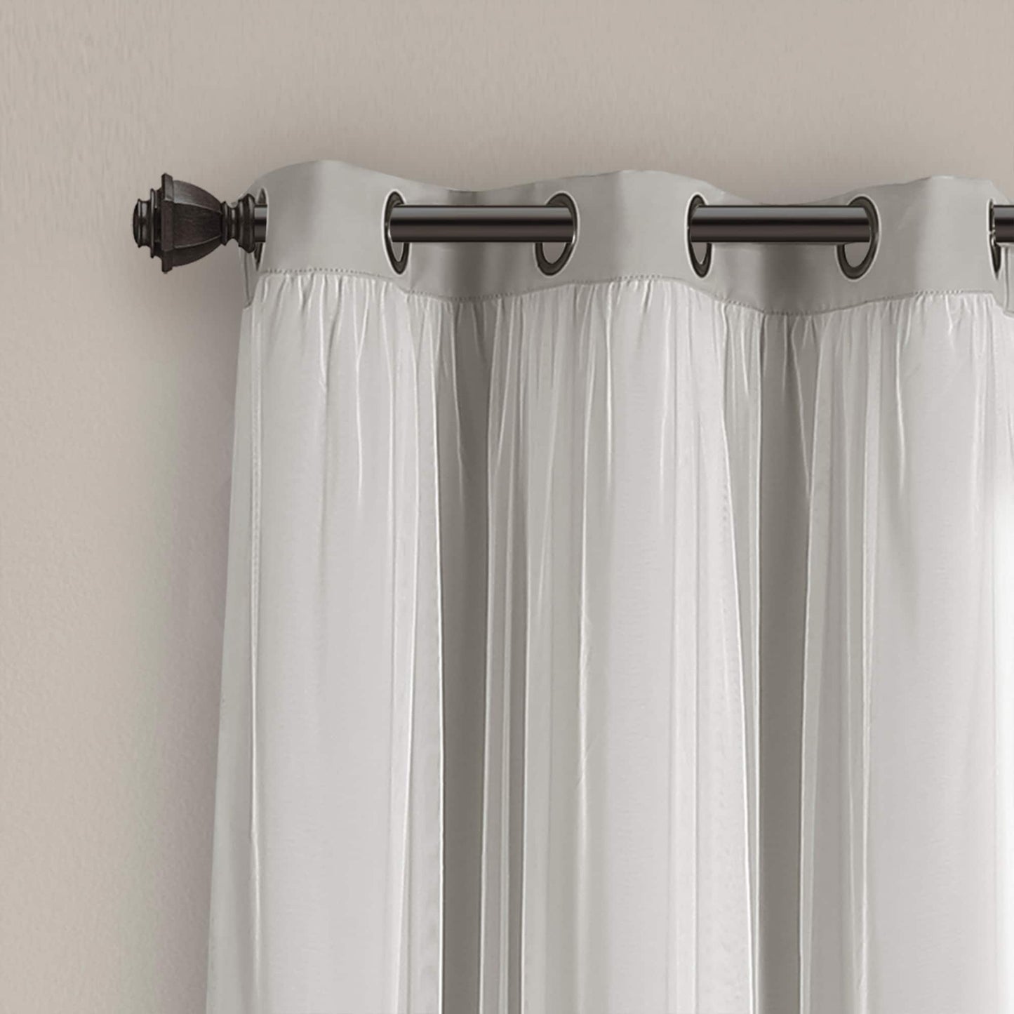 Lush Decor Grommet Sheer Panel Pair with Insulated Blackout Lining