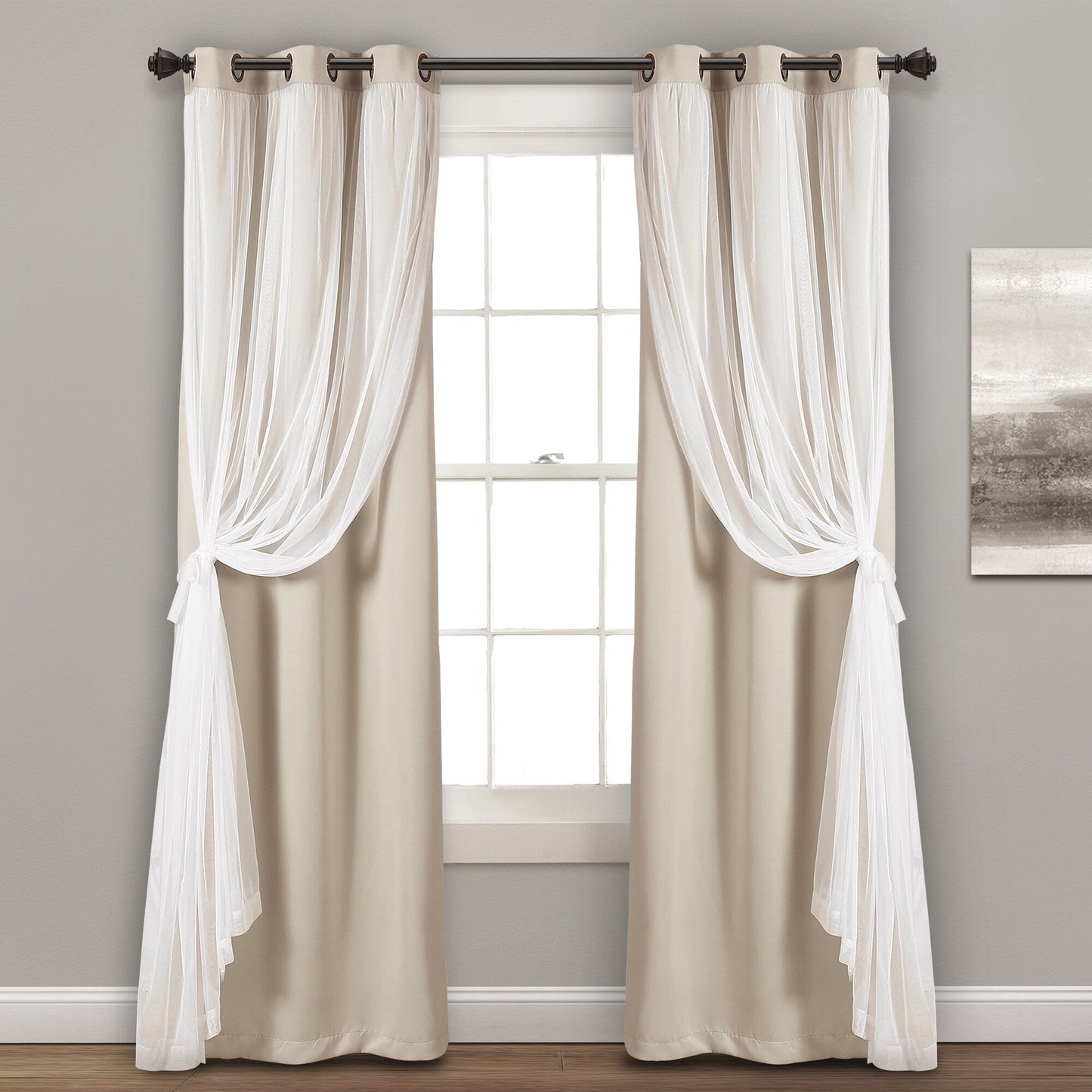 Lush Decor Grommet Sheer Panel Pair with Insulated Blackout Lining