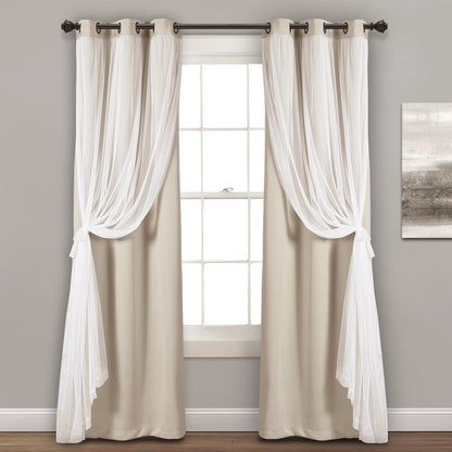 Lush Decor Grommet Sheer Panel Pair with Insulated Blackout Lining