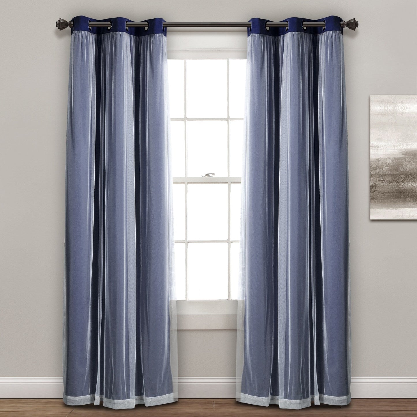 Lush Decor Grommet Sheer Panel Pair with Insulated Blackout Lining