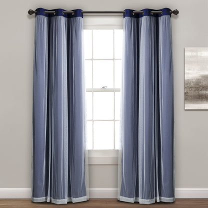 Lush Decor Grommet Sheer Panel Pair with Insulated Blackout Lining