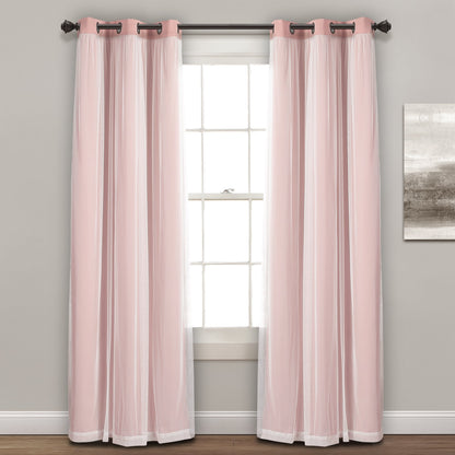 Lush Decor Grommet Sheer Panel Pair with Insulated Blackout Lining