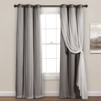 Lush Decor Grommet Sheer Panel Pair with Insulated Blackout Lining
