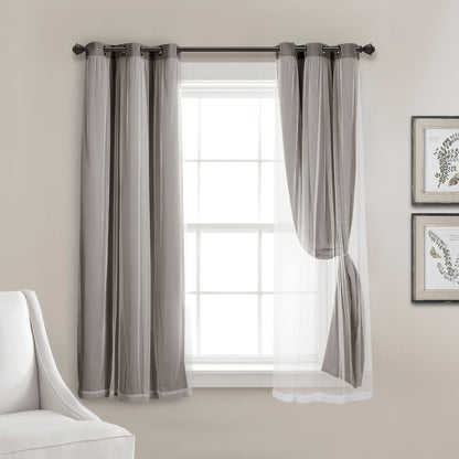 Lush Decor Grommet Sheer Panel Pair with Insulated Blackout Lining