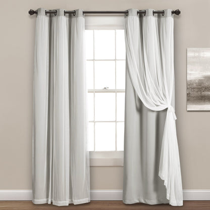 Lush Decor Grommet Sheer Panel Pair with Insulated Blackout Lining