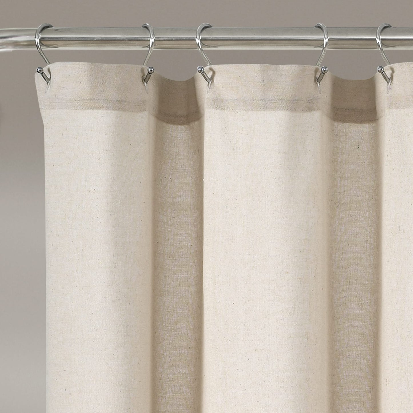 Lush Decor Two-tone Linen Button Shower Curtain