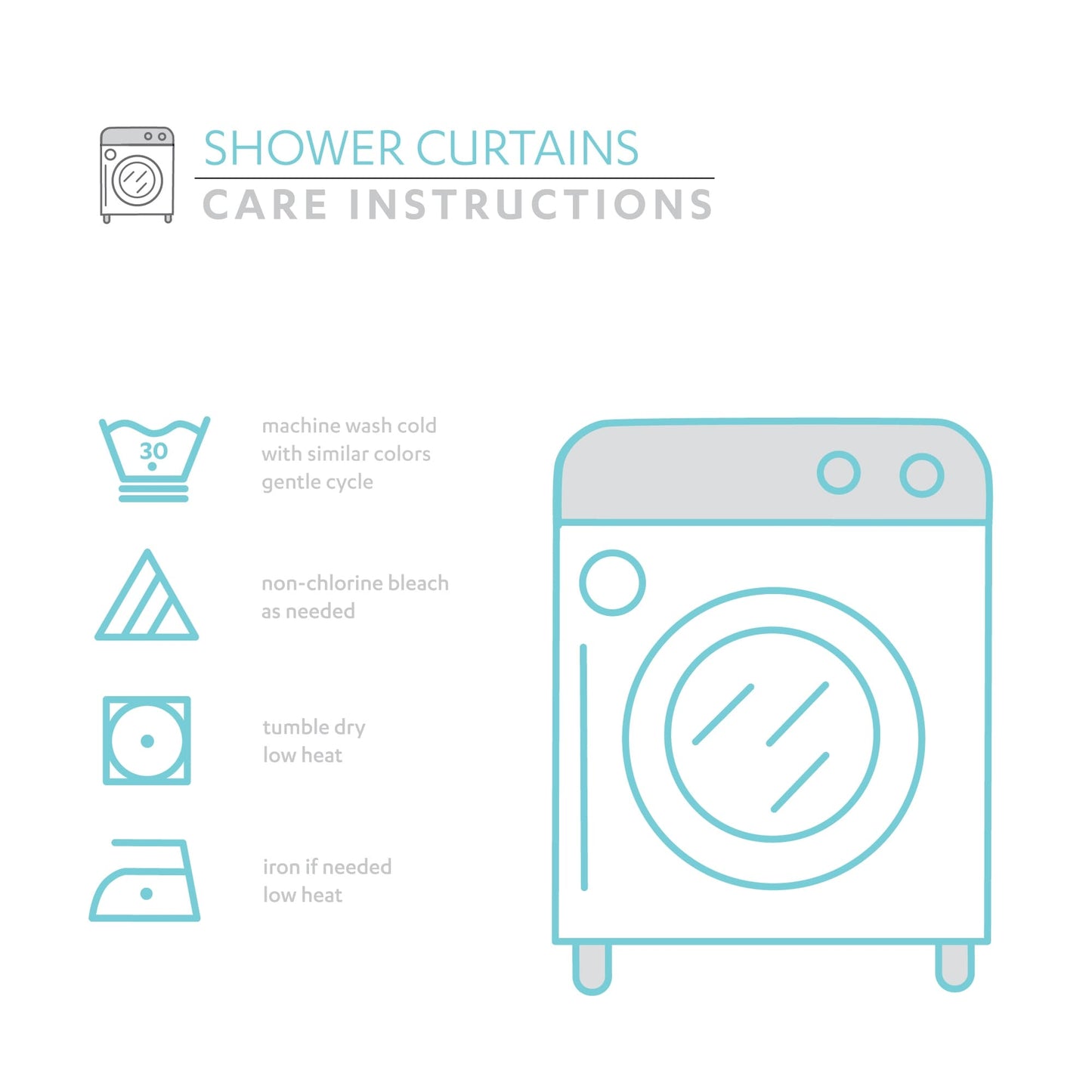 Lush Decor Two-tone Linen Button Shower Curtain