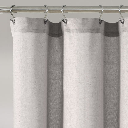 Lush Decor Two-tone Linen Button Shower Curtain