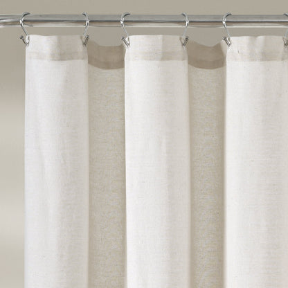 Lush Decor Two-tone Linen Button Shower Curtain