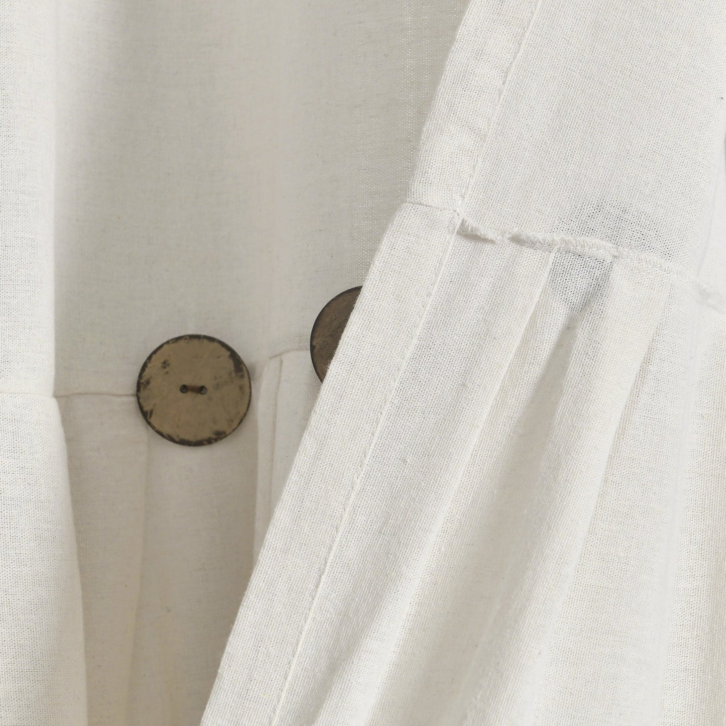 Lush Decor Linen Button Single Panel Window Curtain