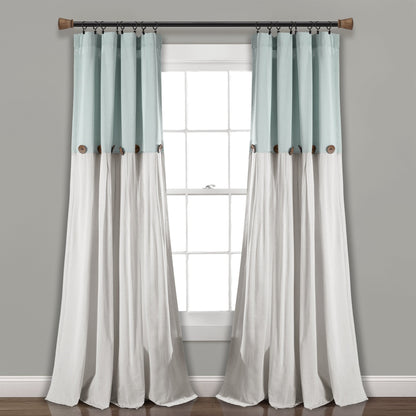 Lush Decor Linen Button Single Panel Window Curtain