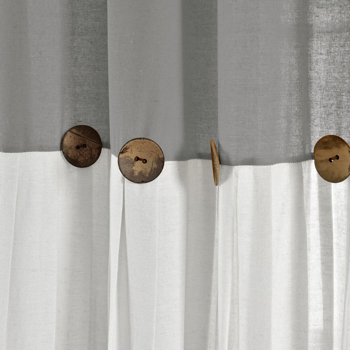 Lush Decor Linen Button Single Panel Window Curtain
