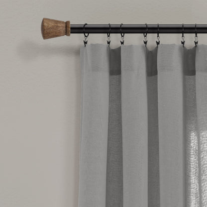 Lush Decor Linen Button Single Panel Window Curtain