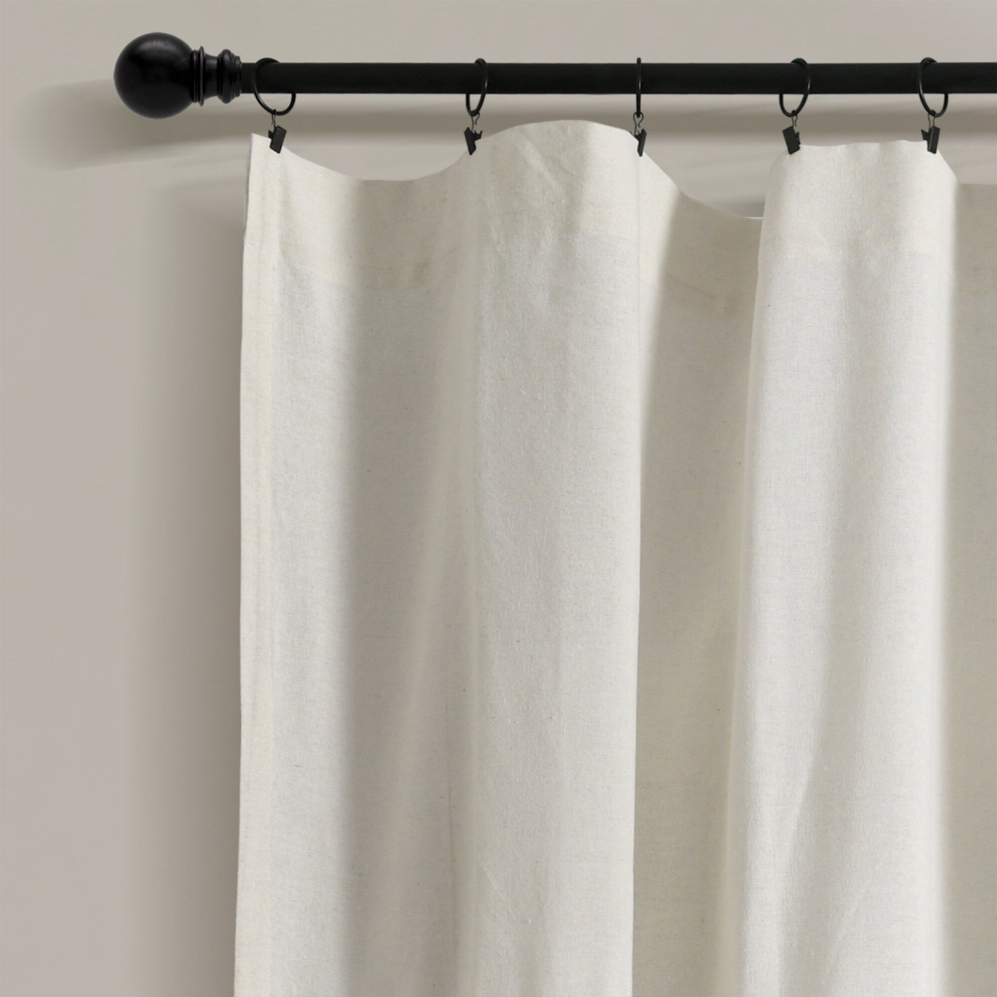 Lush Decor Linen Button Single Panel Window Curtain