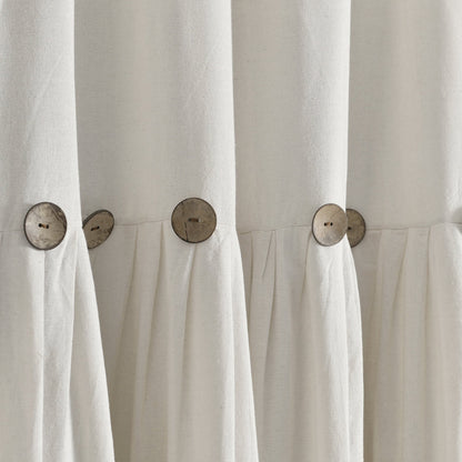 Lush Decor Linen Button Single Panel Window Curtain