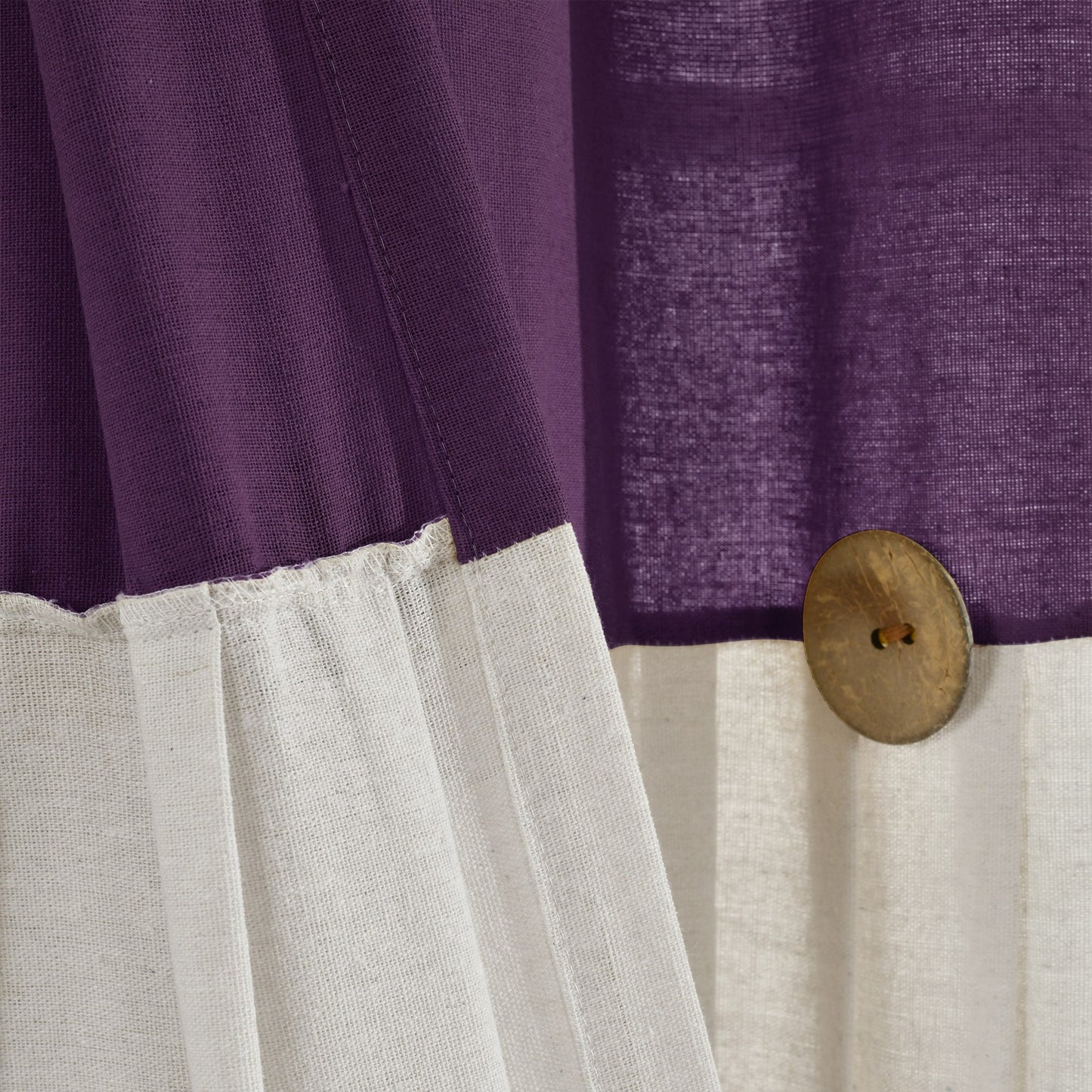 Lush Decor Linen Button Single Panel Window Curtain
