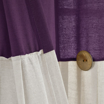 Lush Decor Linen Button Single Panel Window Curtain