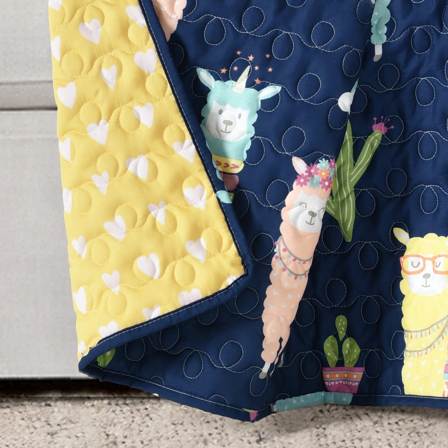 Lush Decor Southwest Llama Cactus Reversible Throw Blanket