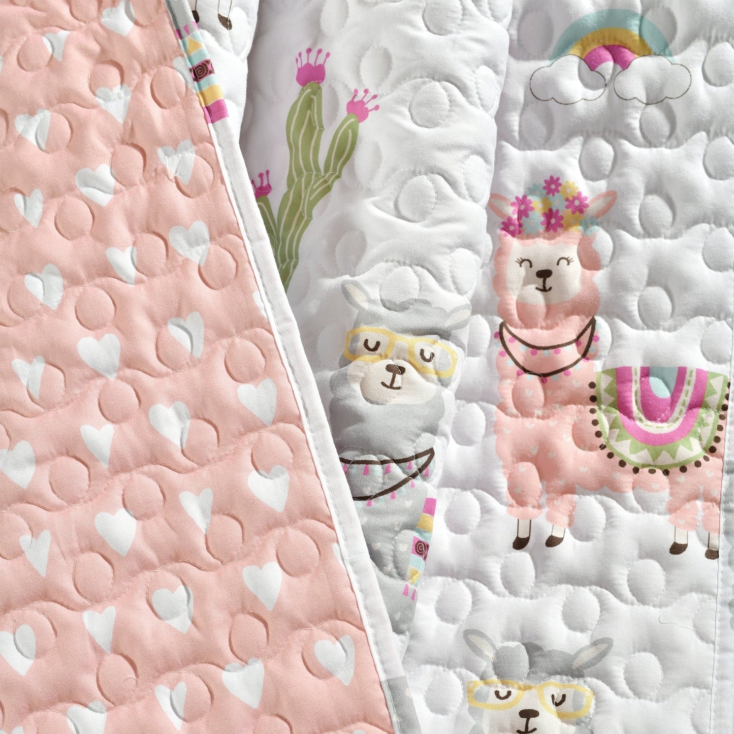 Lush Decor Southwest Llama Cactus Reversible Throw Blanket