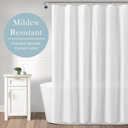 Lush Decor Peva Frosted Mildew Resistant Shower Curtain Liner With Grommets White Single