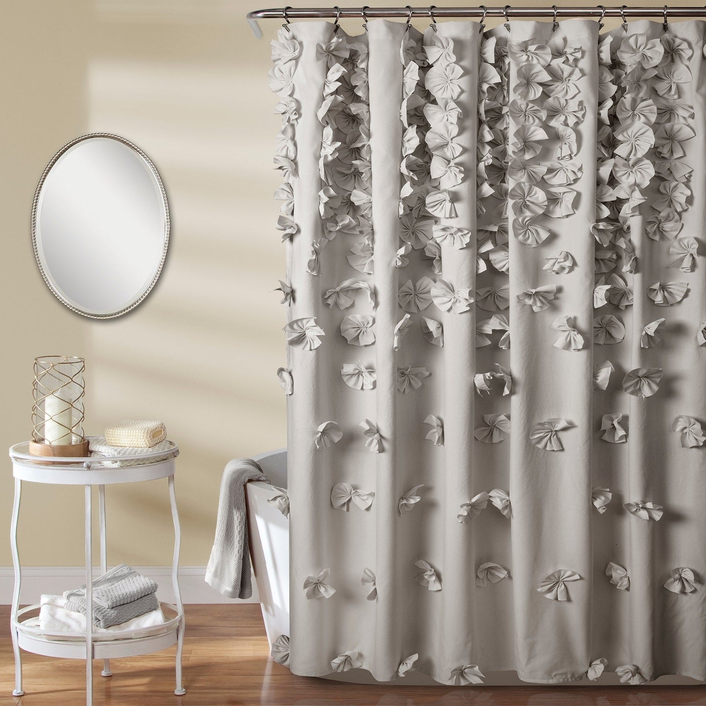 Silver Orchid Sterling Polyester Shower Curtain