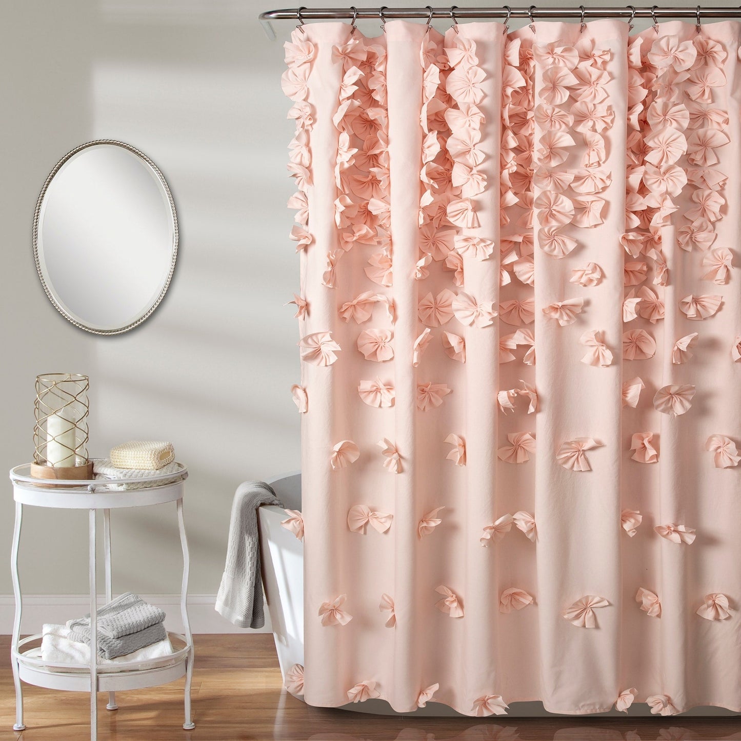 Silver Orchid Sterling Polyester Shower Curtain