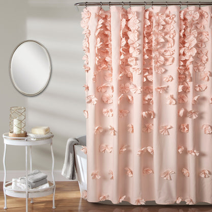Silver Orchid Sterling Polyester Shower Curtain