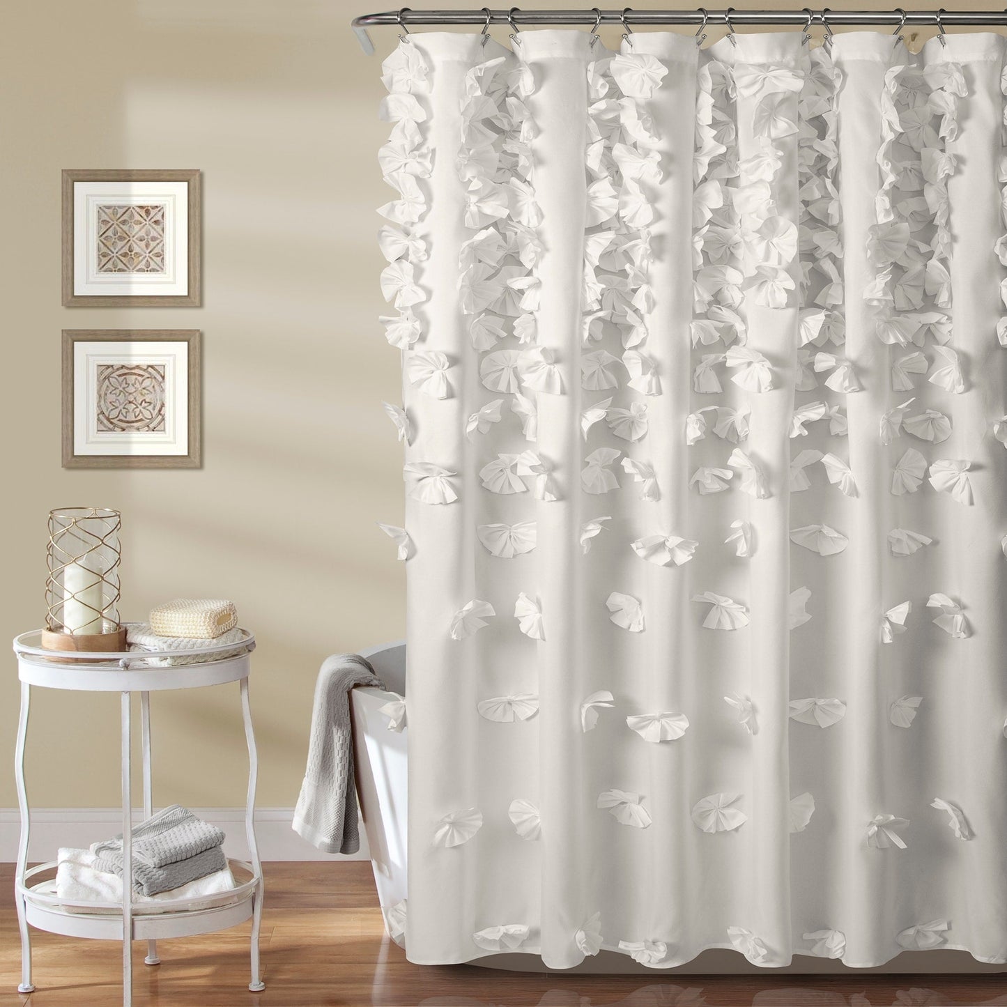 Silver Orchid Sterling Polyester Shower Curtain