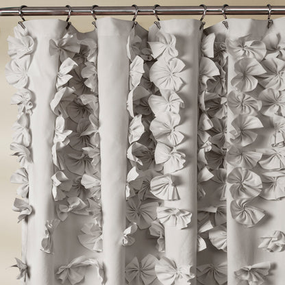 Silver Orchid Sterling Polyester Shower Curtain