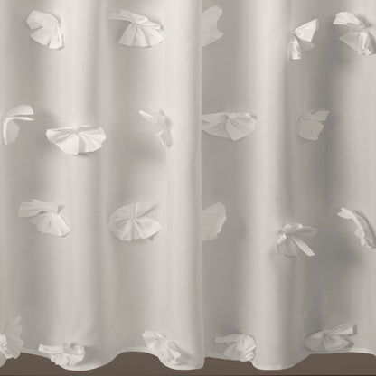 Silver Orchid Sterling Polyester Shower Curtain