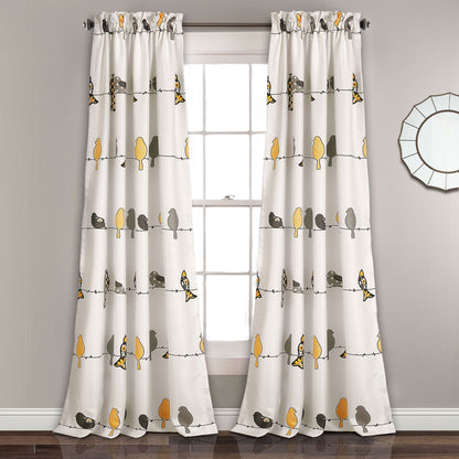 Lush Decor Rowley Birds Room Darkening Curtain Panel Pair