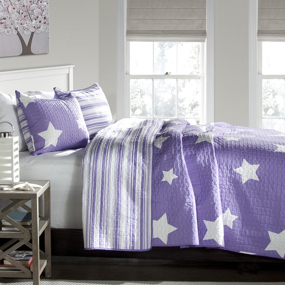 Lush Decor Star Pattern 3-piece Cotton Quilt Set