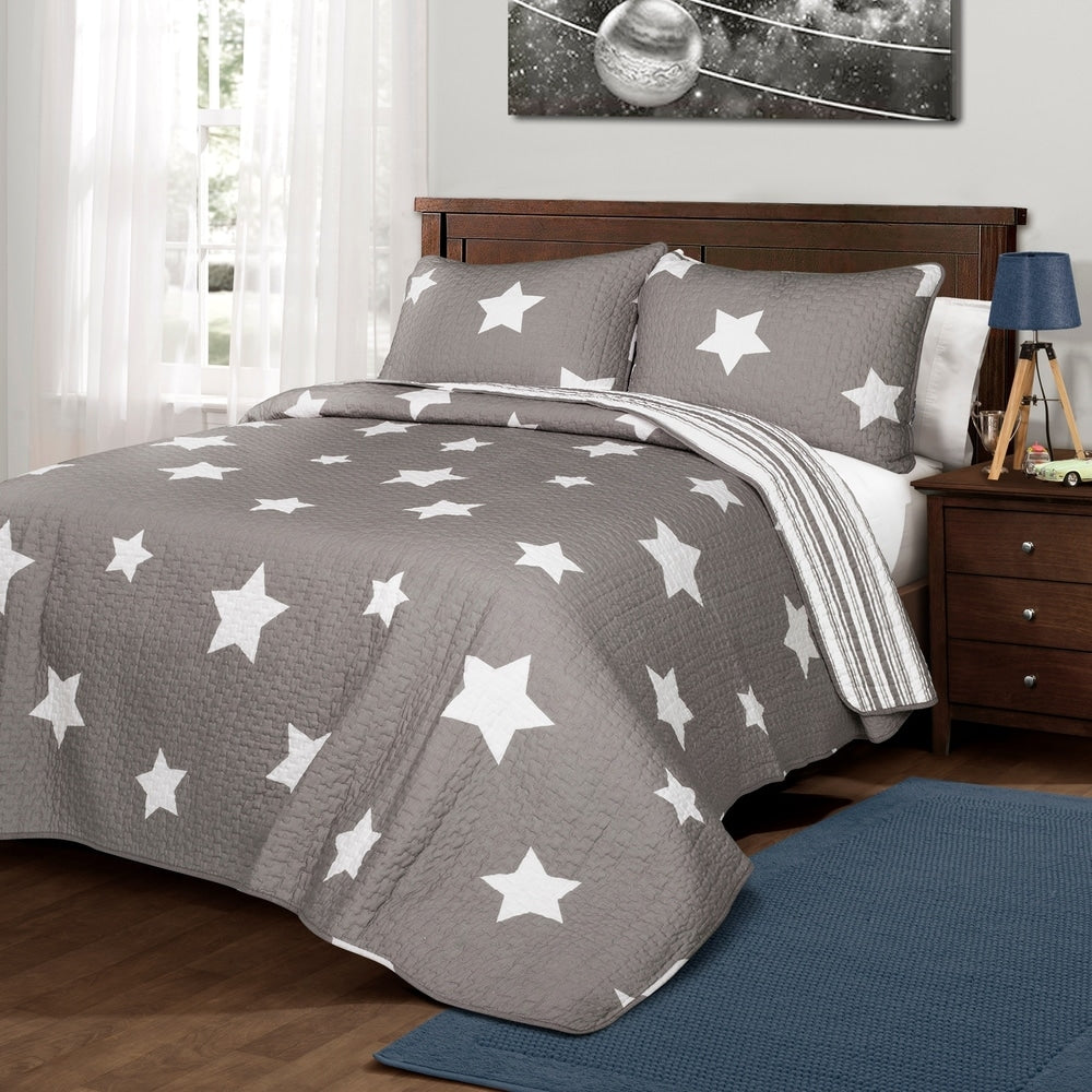 Lush Decor Star Pattern 3-piece Cotton Quilt Set
