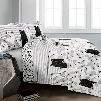 Lush Decor Stripe Bear Quilt Set