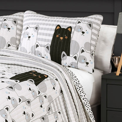 Lush Decor Stripe Bear Quilt Set