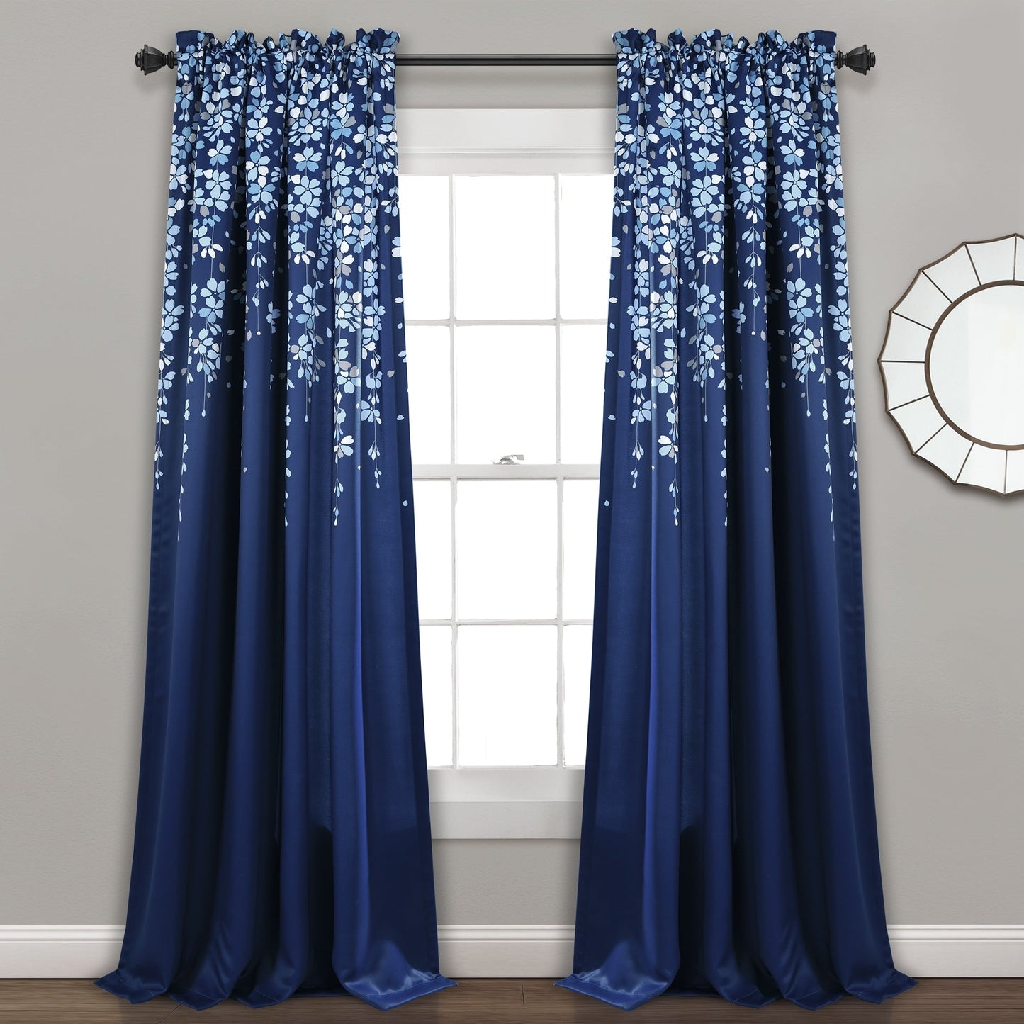 Lush Decor Weeping Flowers Room Darkening Curtain Panel Pair