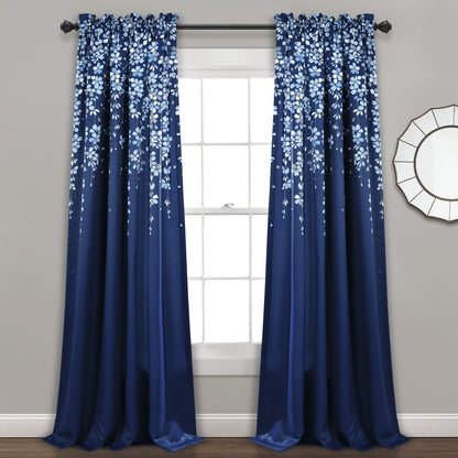 Lush Decor Weeping Flowers Room Darkening Curtain Panel Pair