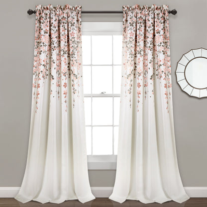 Lush Decor Weeping Flowers Room Darkening Curtain Panel Pair