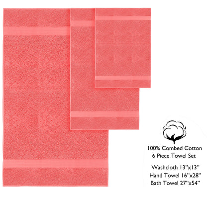 Luxurious Absorbent 650 GSM Combed Cotton 6-piece Towel Set