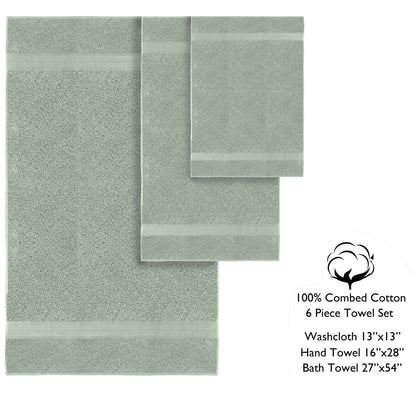 Luxurious Absorbent 650 GSM Combed Cotton 6-piece Towel Set
