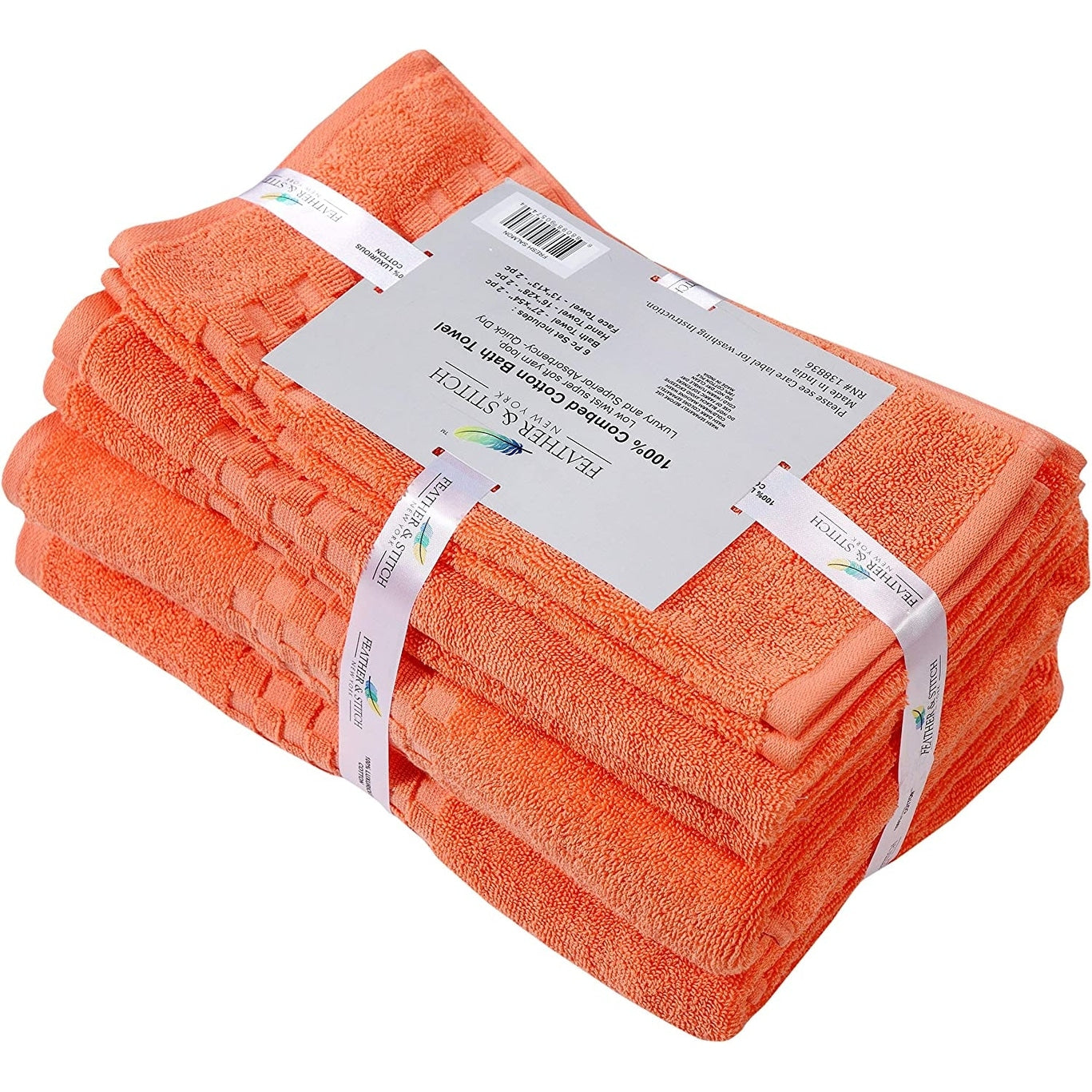 Luxurious Absorbent 650 GSM Combed Cotton 6-piece Towel Set