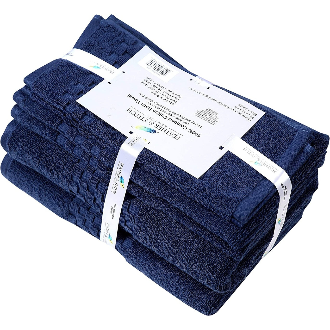 Luxurious Absorbent 650 GSM Combed Cotton 6-piece Towel Set