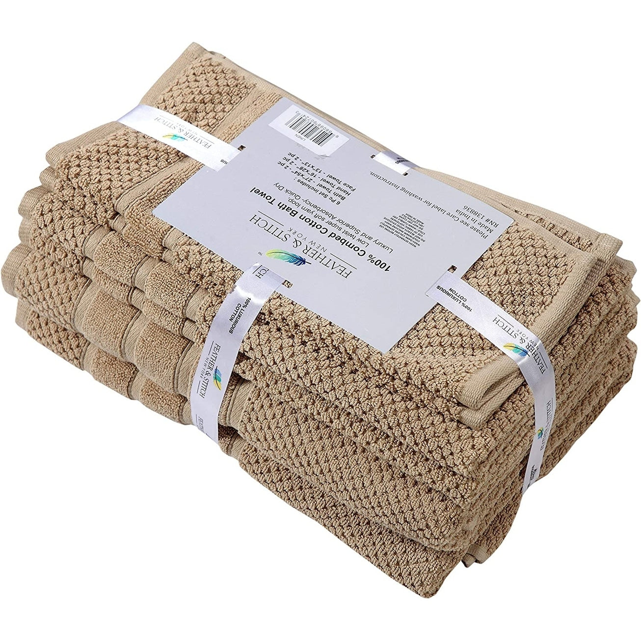 Luxurious Absorbent 650 GSM Combed Cotton 6-piece Towel Set