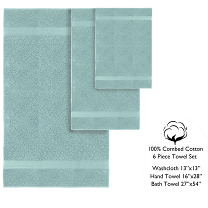 Luxurious Absorbent 650 GSM Combed Cotton 6-piece Towel Set