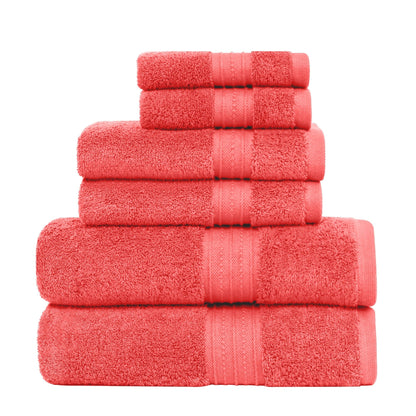 Luxurious Absorbent 650 GSM Combed Cotton 6-piece Towel Set